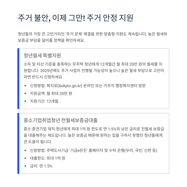 2025년 청년 지원금