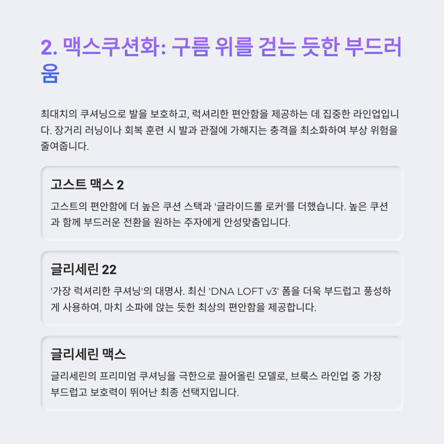 브룩스 러닝화 종류
