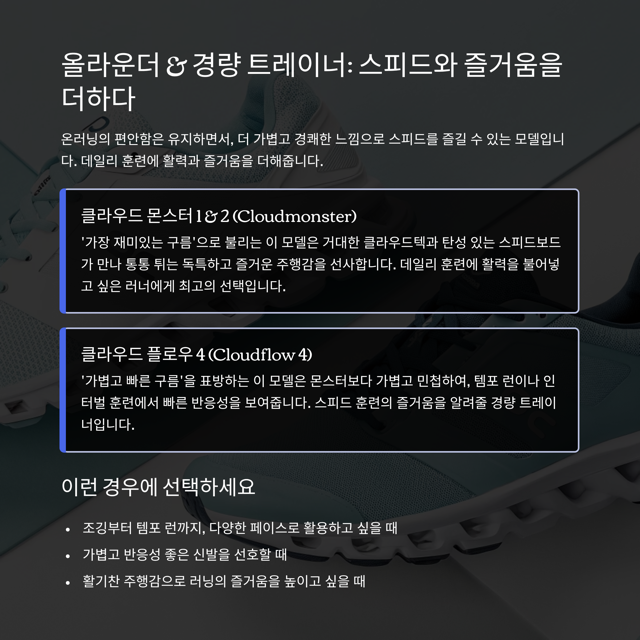 온러닝 러닝화 종류