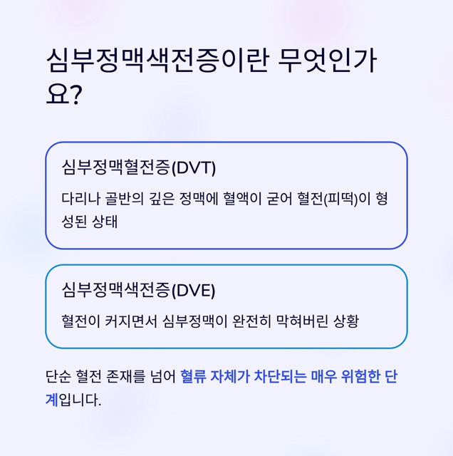 🩺 심부정맥색전증, 혈전이 만들어내는 치명적인 위험