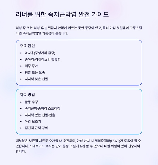 러닝 중 발뒤꿈치 통증, 혹시 족저근막염일까요?