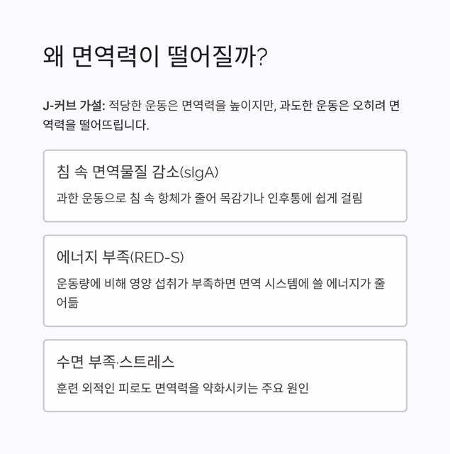 마라톤 오버트레이닝과 면역력 저하 쉽게 이해하기