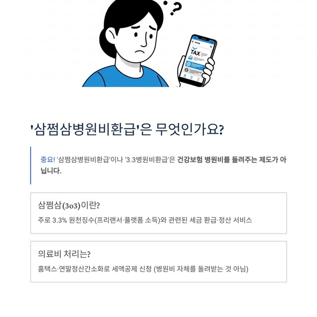 병원비 환급금 2025 완벽 가이드: ‘조회’부터 ‘환급받는법’까지 (삼쩜삼/3.3/군인병원비환급 포함)