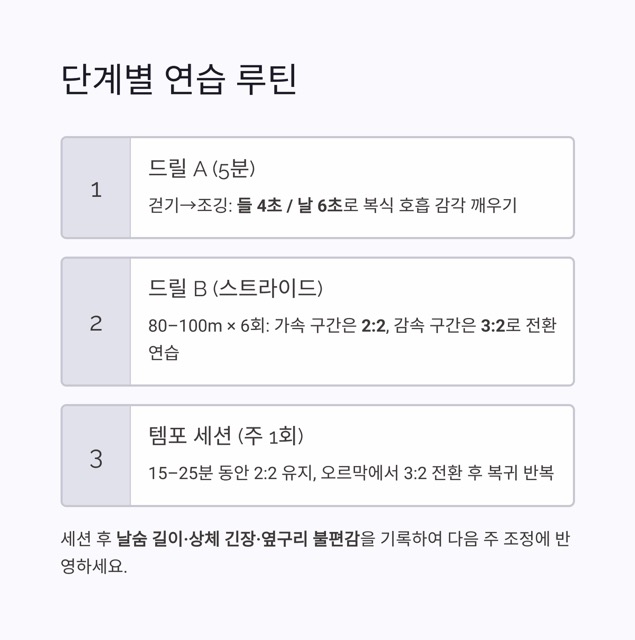 마라톤 호흡법 완벽 가이드: 횡격막 호흡과 2:2 리듬으로 페이스를 지키는 방법