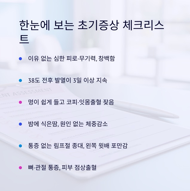 백혈병 초기증상, 무엇을 어떻게 알아차려야 할까요?