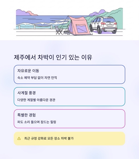 제주차박지 추천과 안전하게 즐기는 법