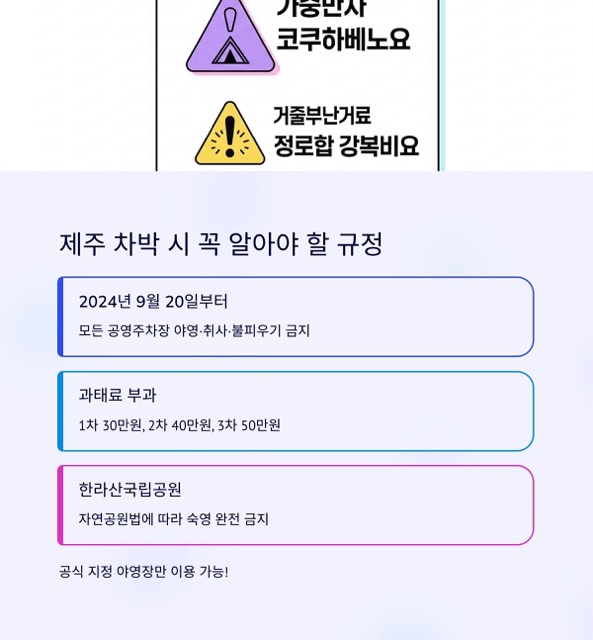 제주차박지 추천과 안전하게 즐기는 법