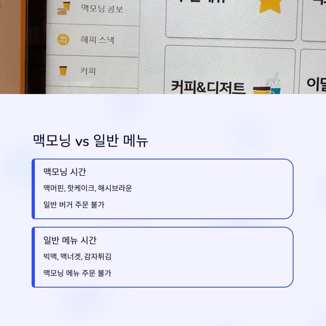 맥모닝 시간 완벽 정리: 주말·메뉴·가격·감자튀김·아이스크림·해피밀·햄버거까지 한 번에