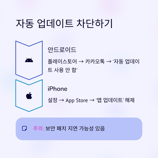 카카오톡 업데이트 취소, 롤백 방법