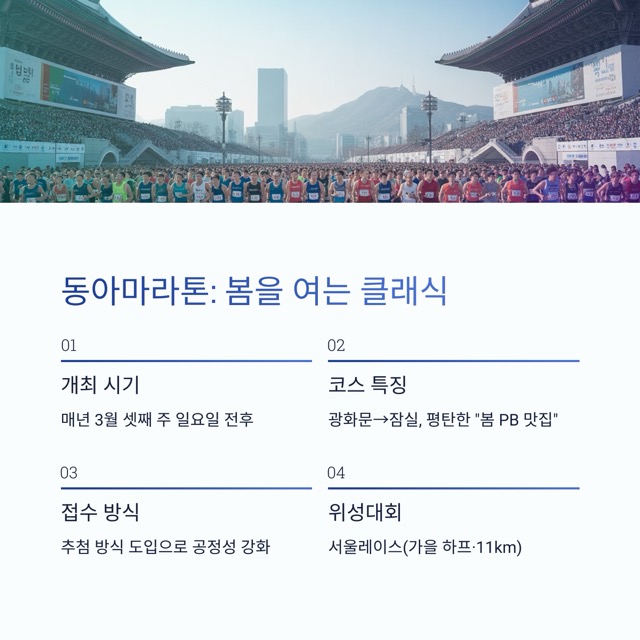 대한민국 3대 마라톤 완벽 정리: 동아·춘천·JTBC 그리고 위성대회까지