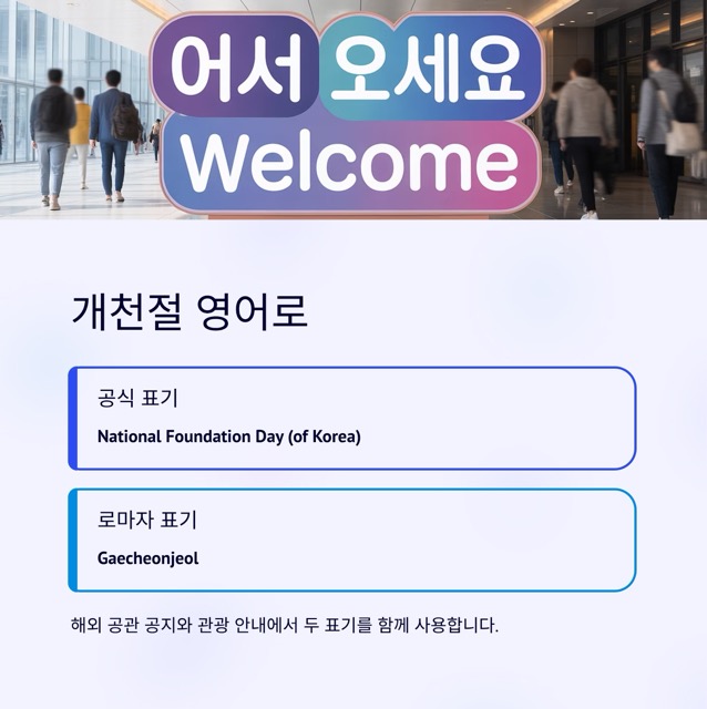 개천절 유래, 의미, 공휴일, 택배 배달, 행사 / 영어로는
