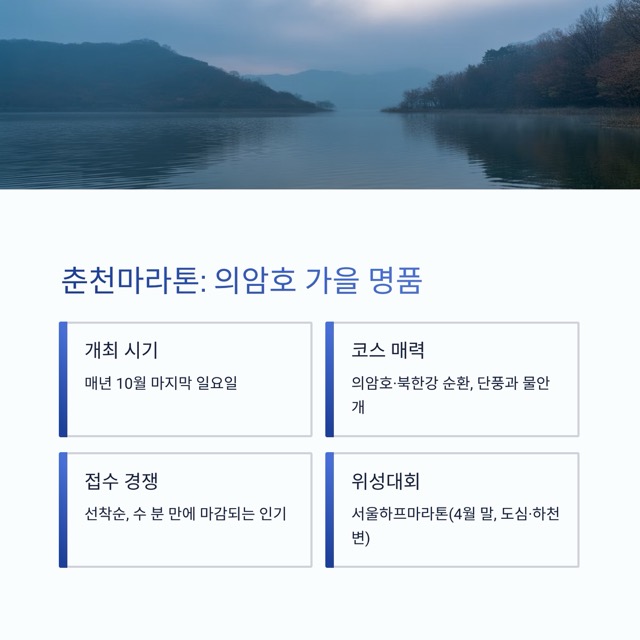 대한민국 3대 마라톤 완벽 정리: 동아·춘천·JTBC 그리고 위성대회까지