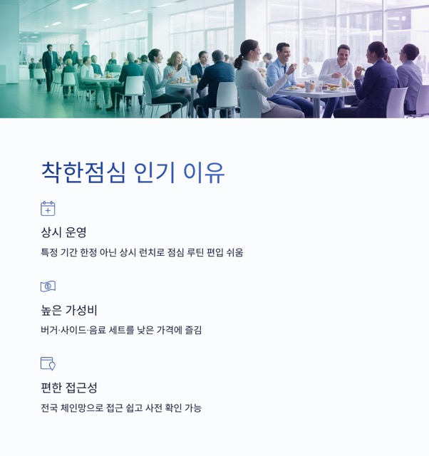 롯데리아 착한점심(리아런치) 완전 가이드|시간·메뉴·가격·이용팁