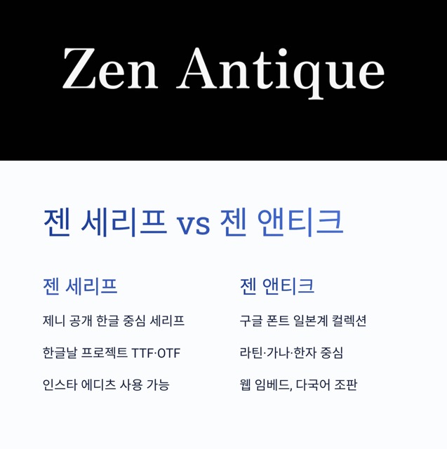 제니 폰트 다운로드 젠 세리프 완전 가이드