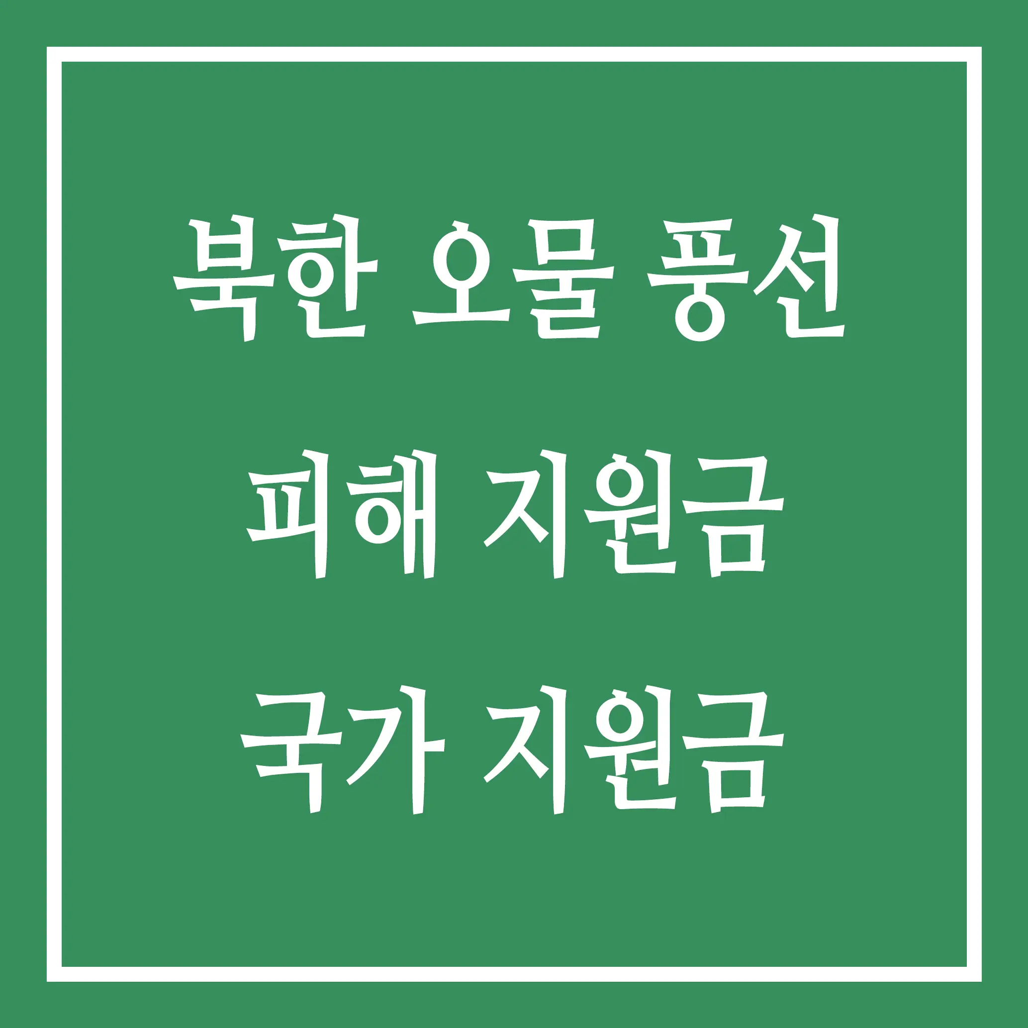북한 오물 풍선 피해 지원금 국가 지원금