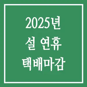 2025년 설 연휴 택배 마감
