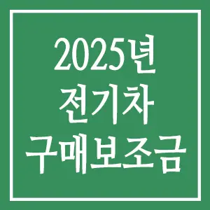 2025년 전기차 구매보조금