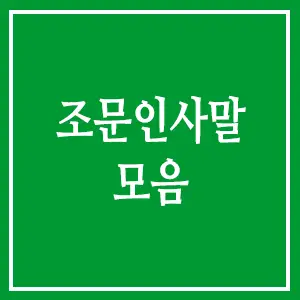 조문 인사말