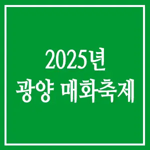 2025년 광양 매화축제