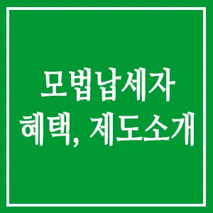 모범납세자 혜택 제도소개