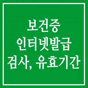 보건증 인터넷발급 검사 유효기간