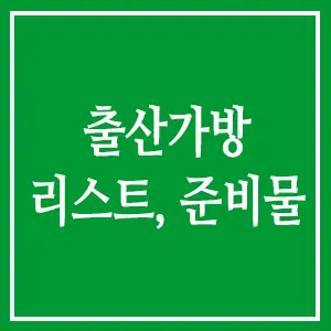 출산가방 리스트 준비물