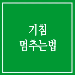 기침 멈추는법