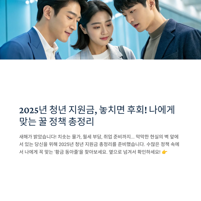 2025년 청년 지원금