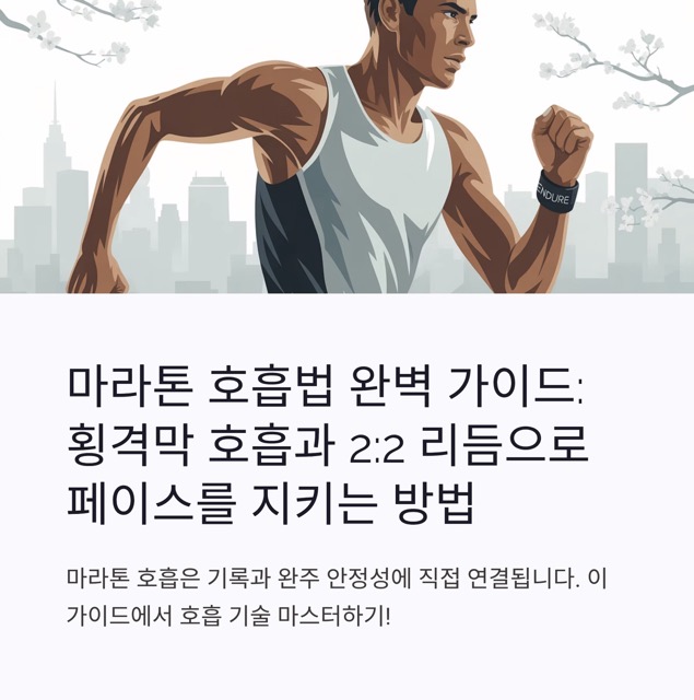 마라톤 호흡법 완벽 가이드: 횡격막 호흡과 2:2 리듬으로 페이스를 지키는 방법