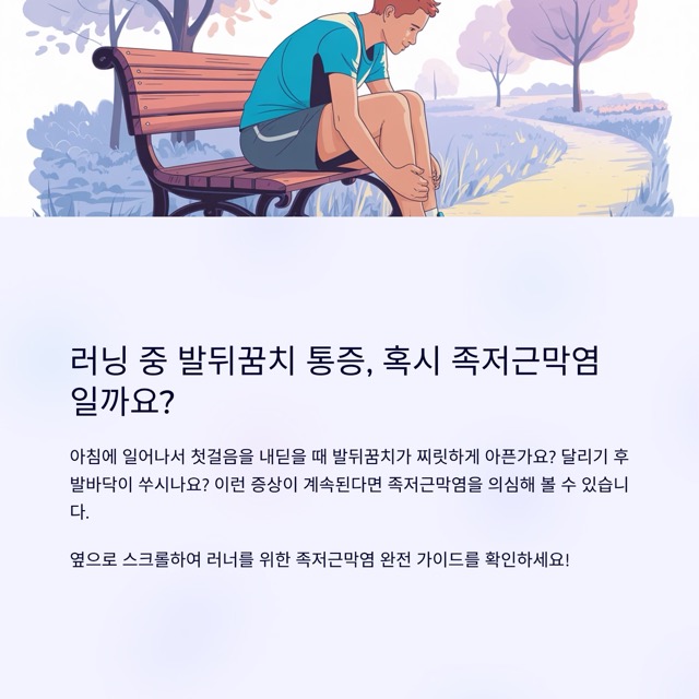 러닝 중 발뒤꿈치 통증, 혹시 족저근막염일까요?