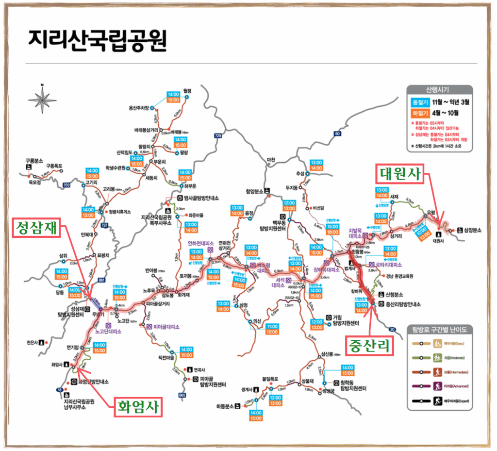 2025 지리산 종주 완벽 가이드: 코스·거리·대피소·지도·준비물·일정(1박2일/2박3일)