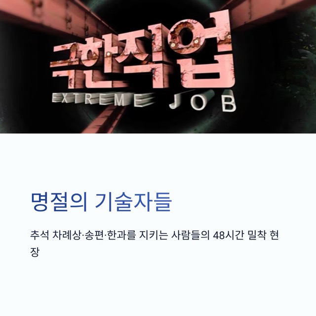 극한직업 – 명절의 기술자들: 차례상·송편·한과를 지키는 사람들(주소·주문 정보까지 정리)