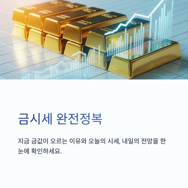금시세 완전정복: 지금 금값이 오르는 이유와 오늘의 시세, 내일의 전망