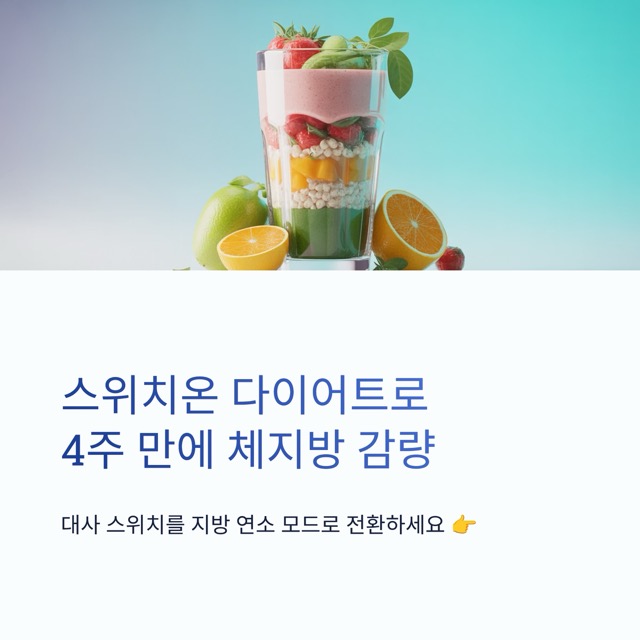 스위치온 다이어트 가이드 : 식단표, 1·2주차 로드맵, 방법, 쉐이크 선택, 후기와 요요 방지까지
