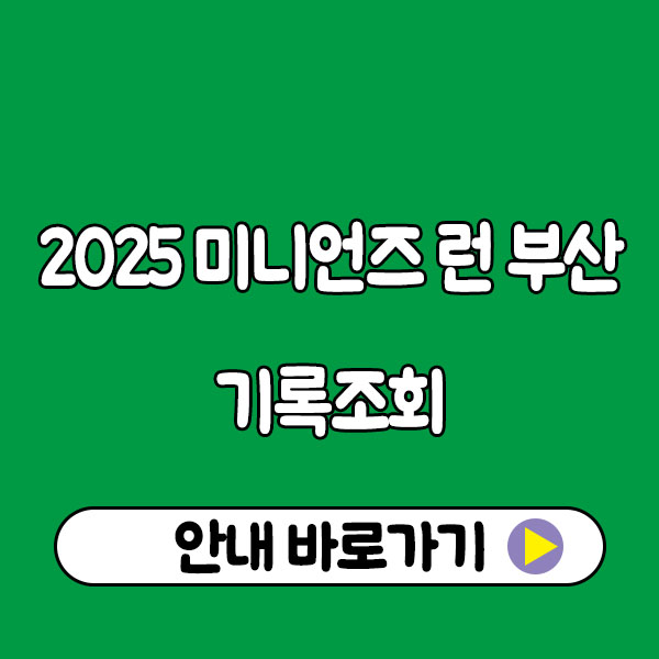 2025 미니언즈 런 부산 기록조회 가이드