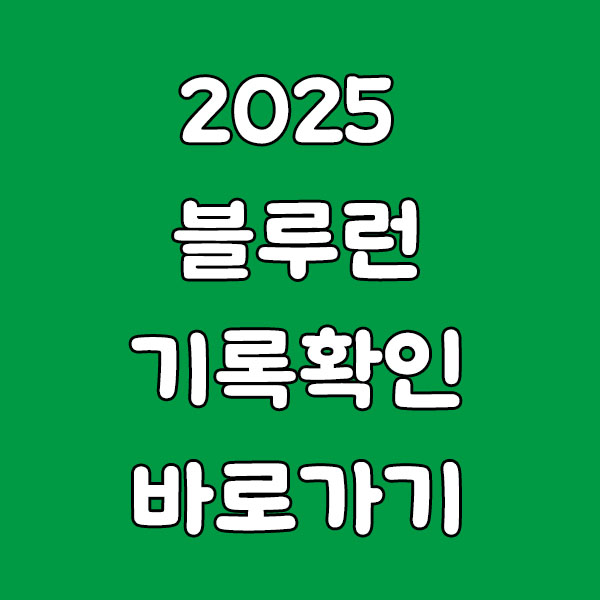 2025 블루런 기록 확인 방법 완전 정리
