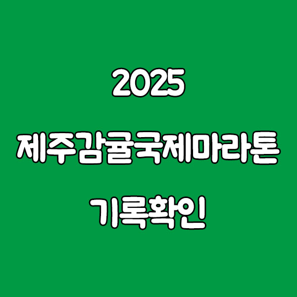 2025 제주감귤국제마라톤 기록확인