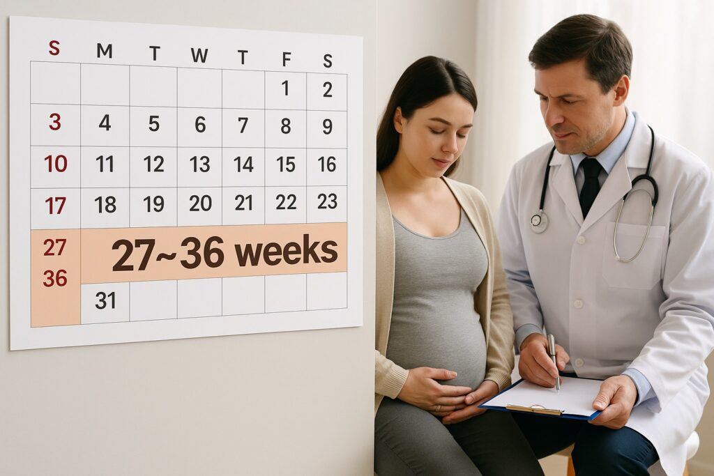 임신 27주부터 36주 사이에 맞는 임산부 백일해주사 일정