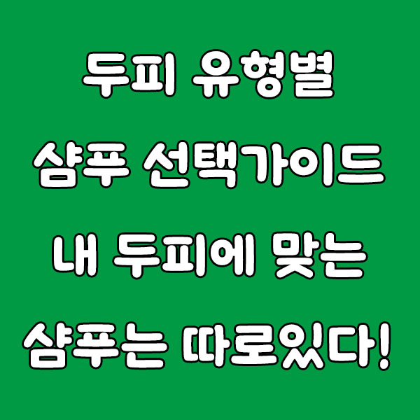 두피 유형별 샴푸 선택 가이드: 내 두피에 맞는 샴푸는 따로 있다!