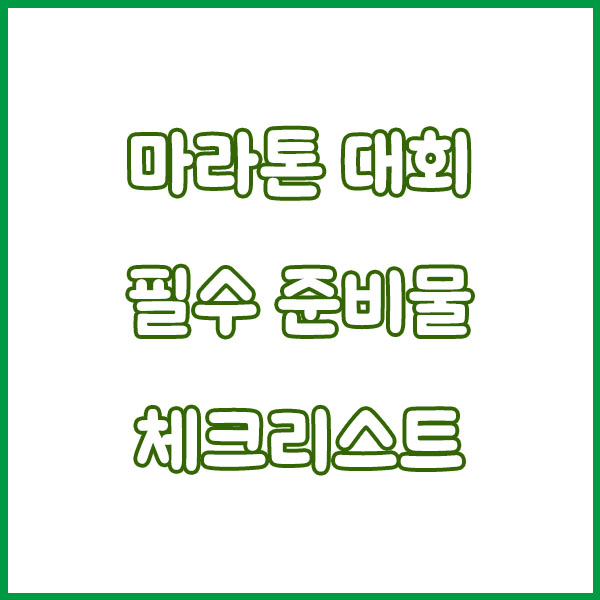 마라톤 대회 준비물, 복장 가이드