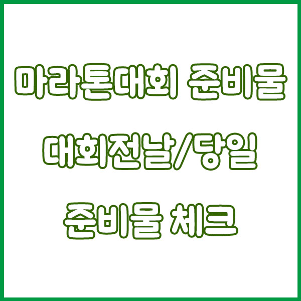 마라톤 대회 준비물, 복장 가이드