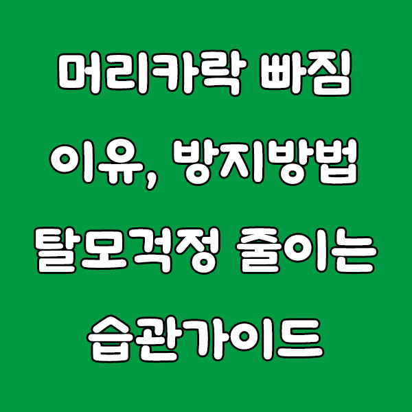 머리카락 빠짐 이유와 방지 방법: 탈모 걱정 줄이는 생활 습관 가이드