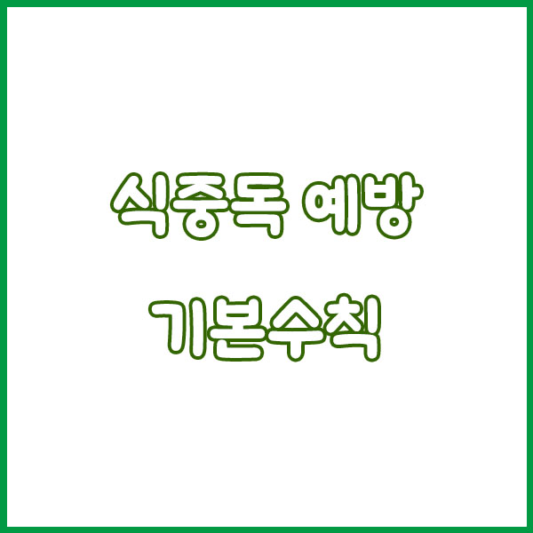 식중독 예방 음식 총정리 - 예방방법 · 원인 · 여름철 대비 가이드 food poisoning prevention