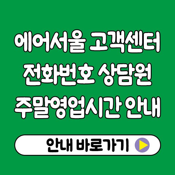 에어서울 고객센터 전화번호 상담원 주말영업시간 안내